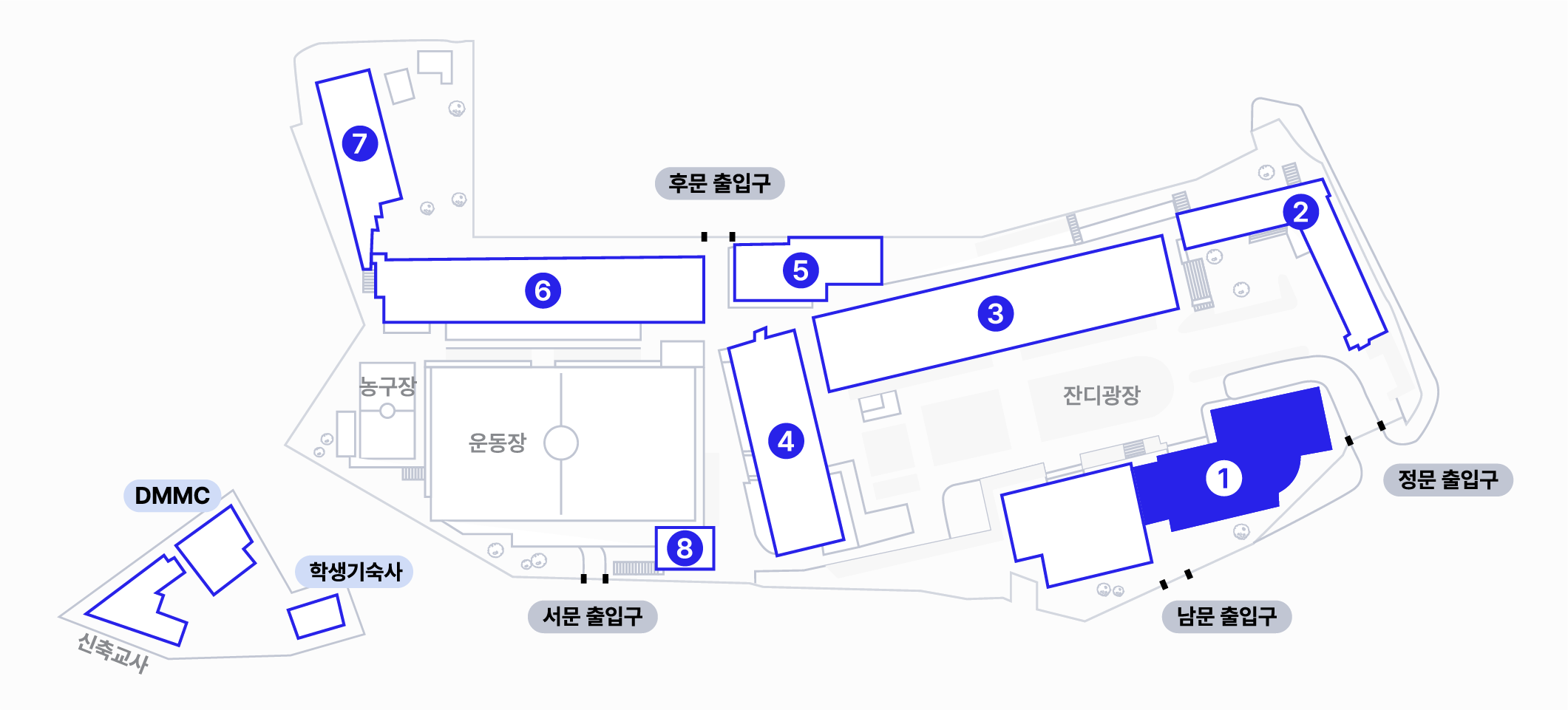 1호관(대학본부) 지도