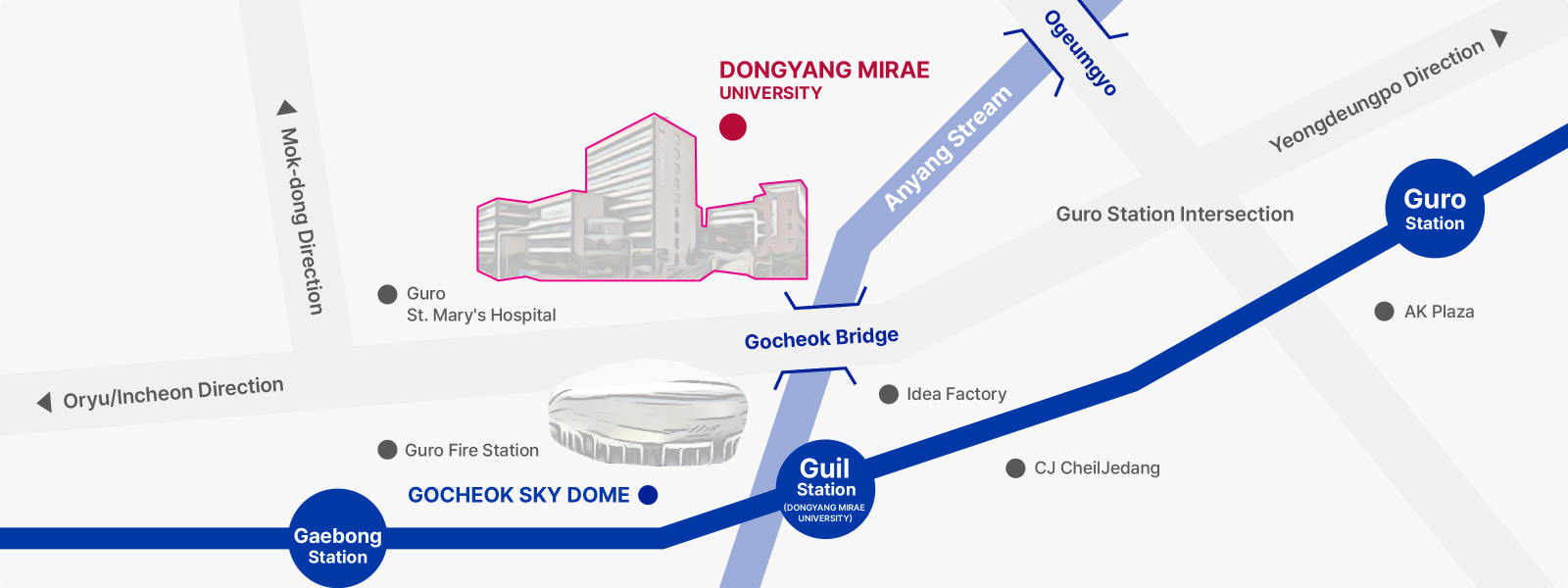동양미래대학교 지도 